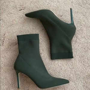 Steve Madden Olive Green Sock Booties